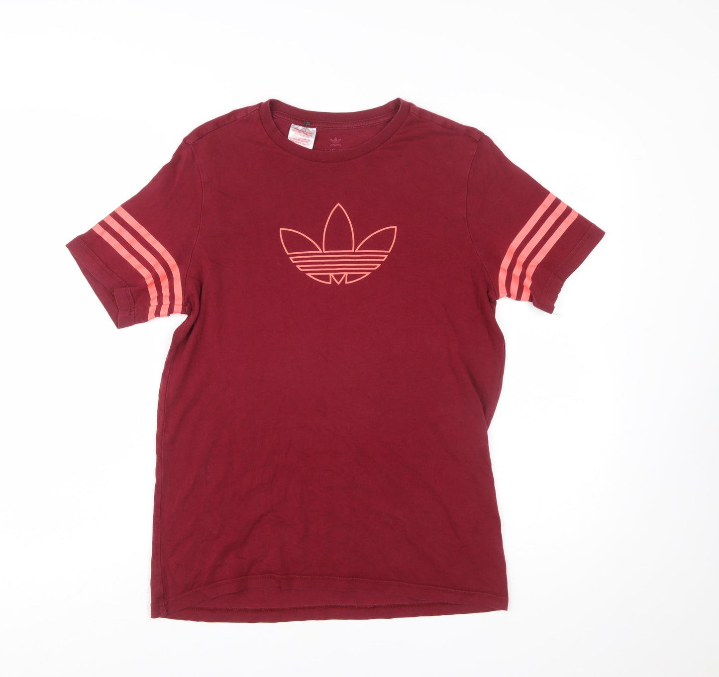 Adidas Boys Red Short Sleeve Crew Neck Cotton T-Shirt 14-15 Years