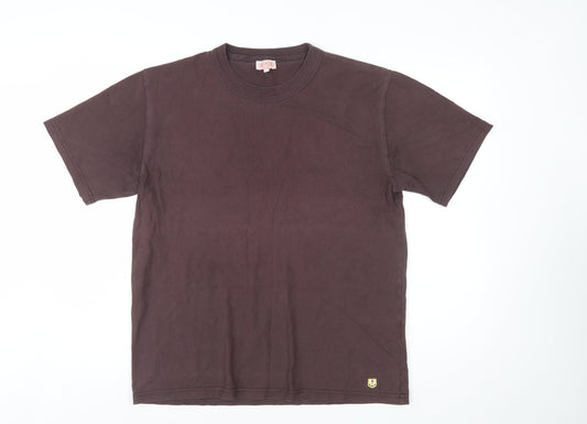Armor Lux Men's Brown Cotton Crew Neck T-Shirt Size L