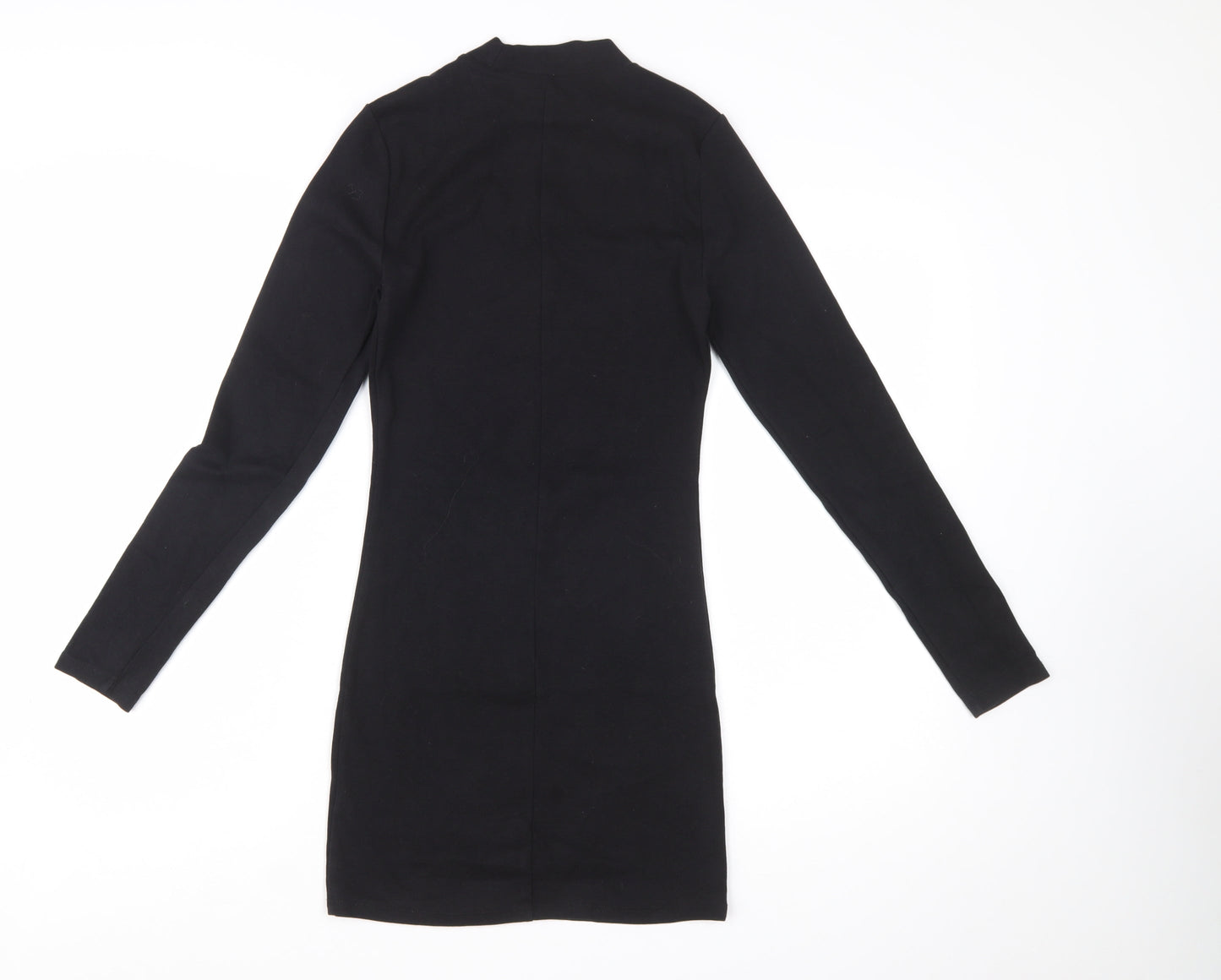 Stradivarius Women Black Size 8 Bodycon Long Sleeve Mini Dress