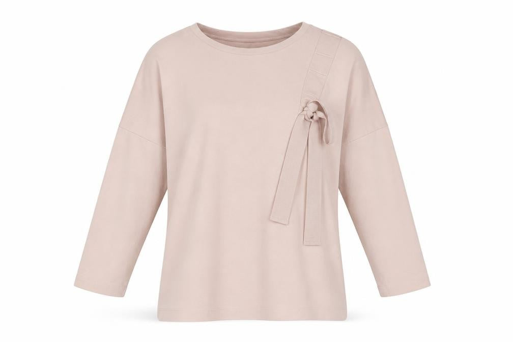 COS Women's Beige Long Sleeve Bow Detail Viscose Blend Blouse Size S