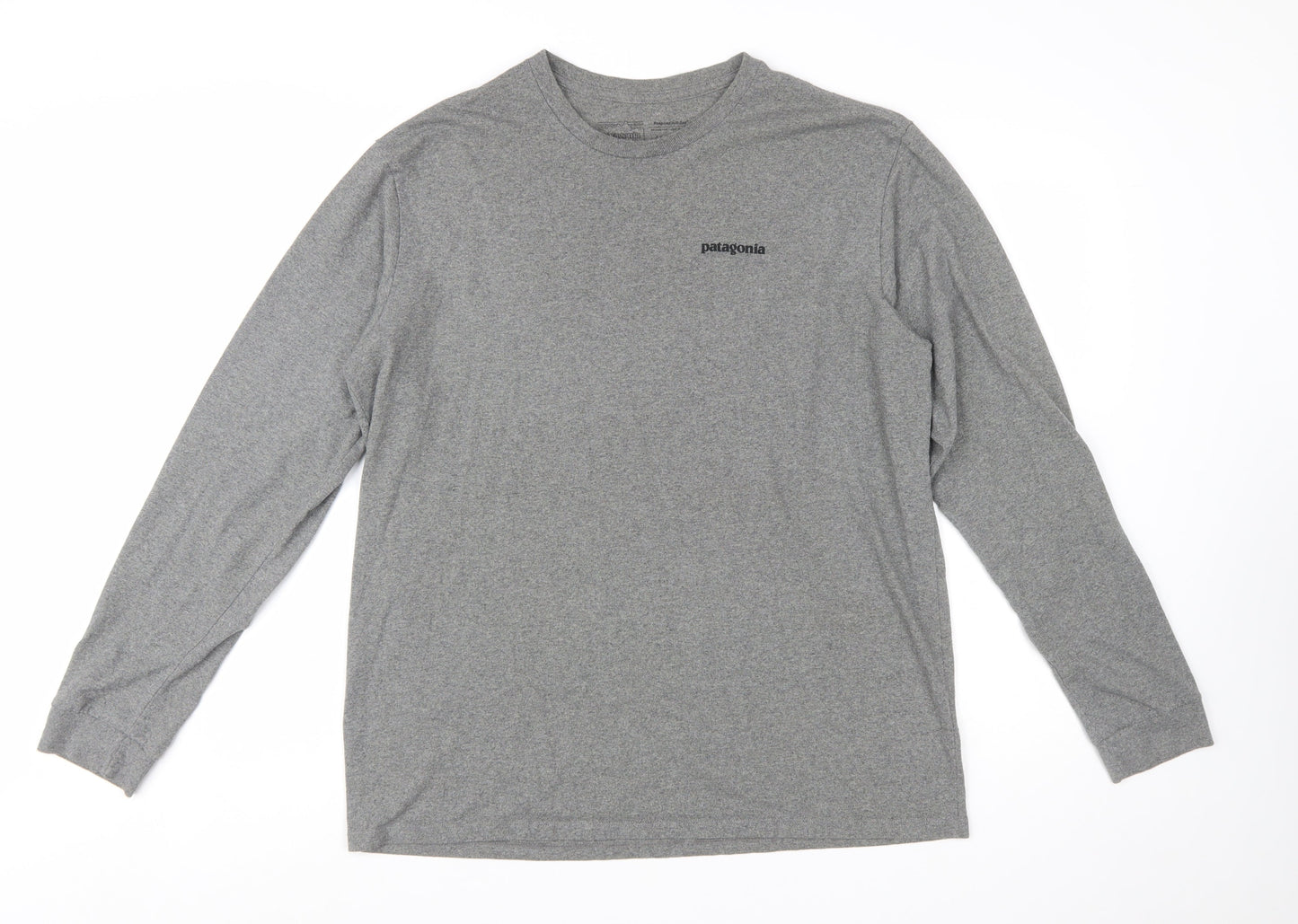 Patagonia Men's Grey Long Sleeve Regular Fit Cotton T-Shirt M