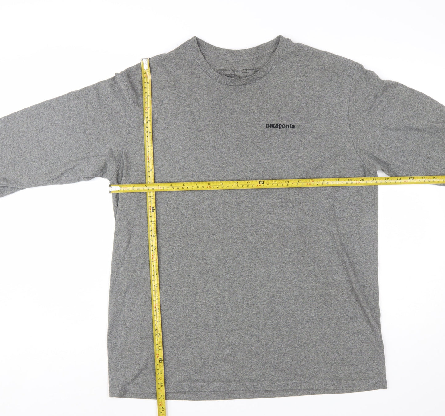 Patagonia Men's Grey Long Sleeve Regular Fit Cotton T-Shirt M
