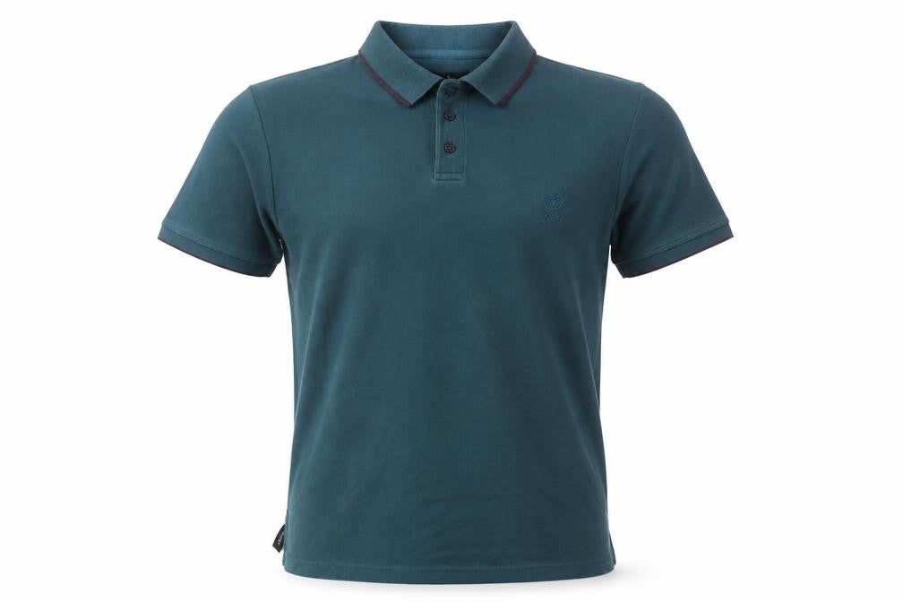 Jeff Banks Men Blue Cotton Polo Shirt Size M Classic Fit