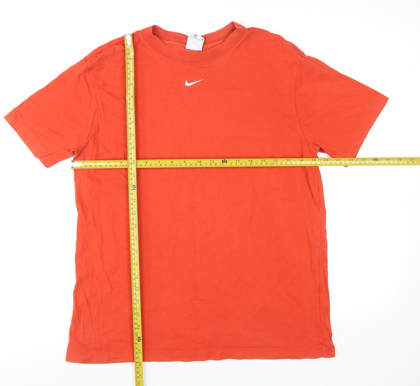 Nike Men's Orange Small Short Sleeve Cotton Crew Neck T-Shirt
