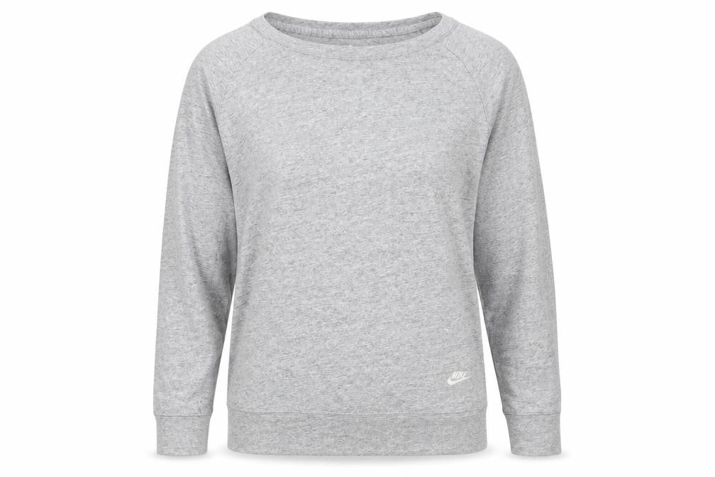 Nike Womens Grey Jersey Long Sleeve Crew Neck Top Size M