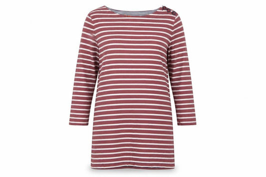 Boden Women Brown White Striped Cotton Shift Dress UK 12