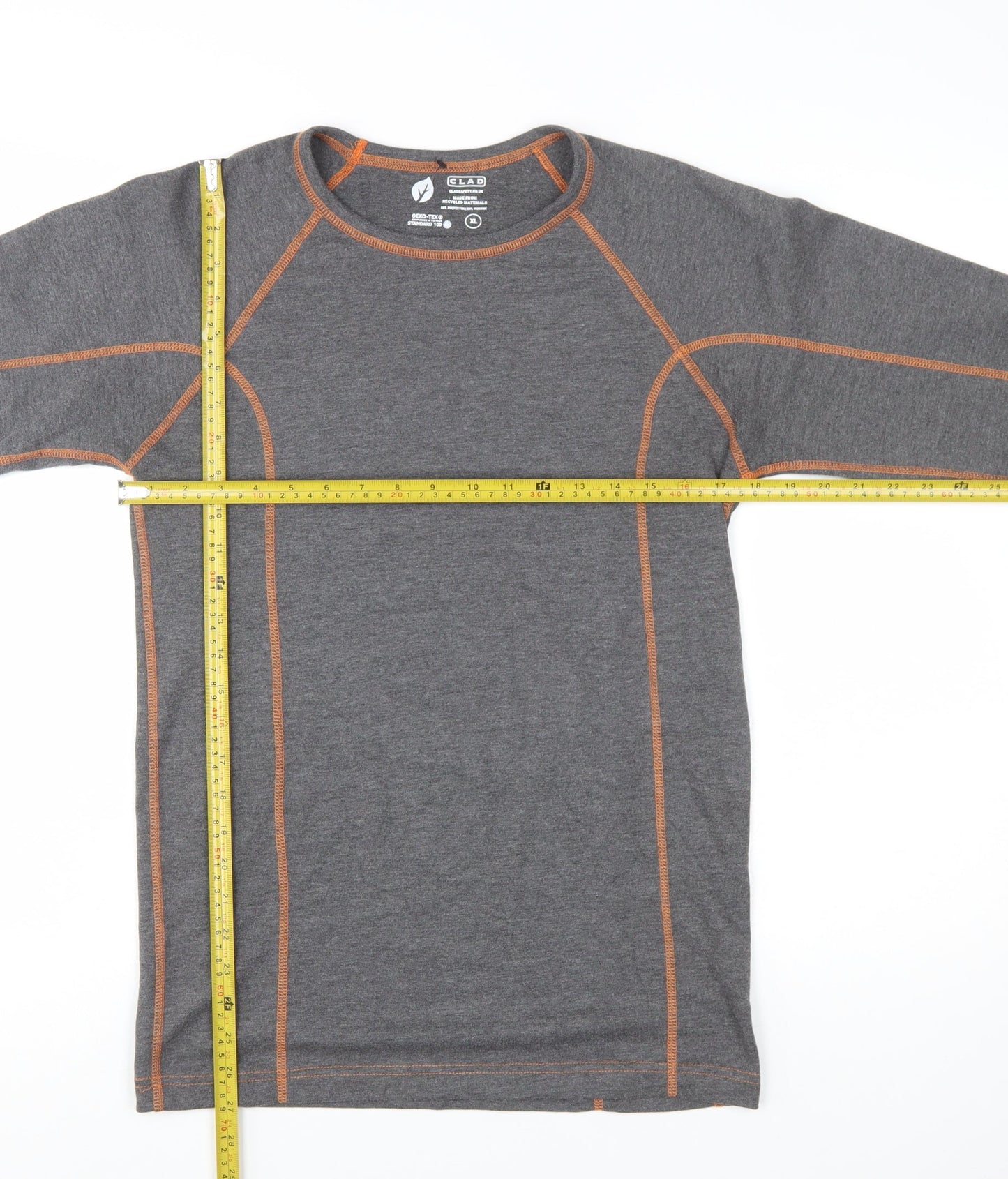 Clad Boys Grey Long Sleeve XL Activewear Crew Neck T-Shirt