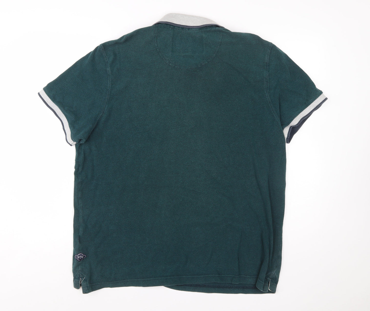 St George by Duffer Men's Green Cotton Polo Shirt XL