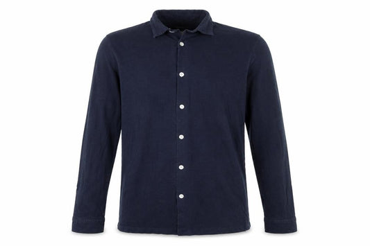 Reiss Men's Navy Cotton Long Sleeve Button-Up Shirt M