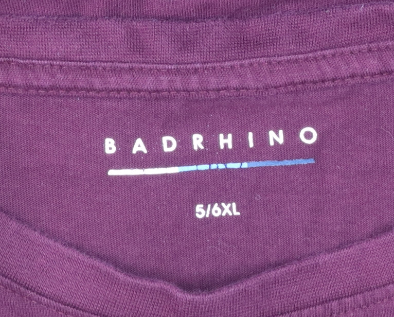 BadRhino Men's Red 5XL Crew Neck Cotton Short Sleeve T-Shirt