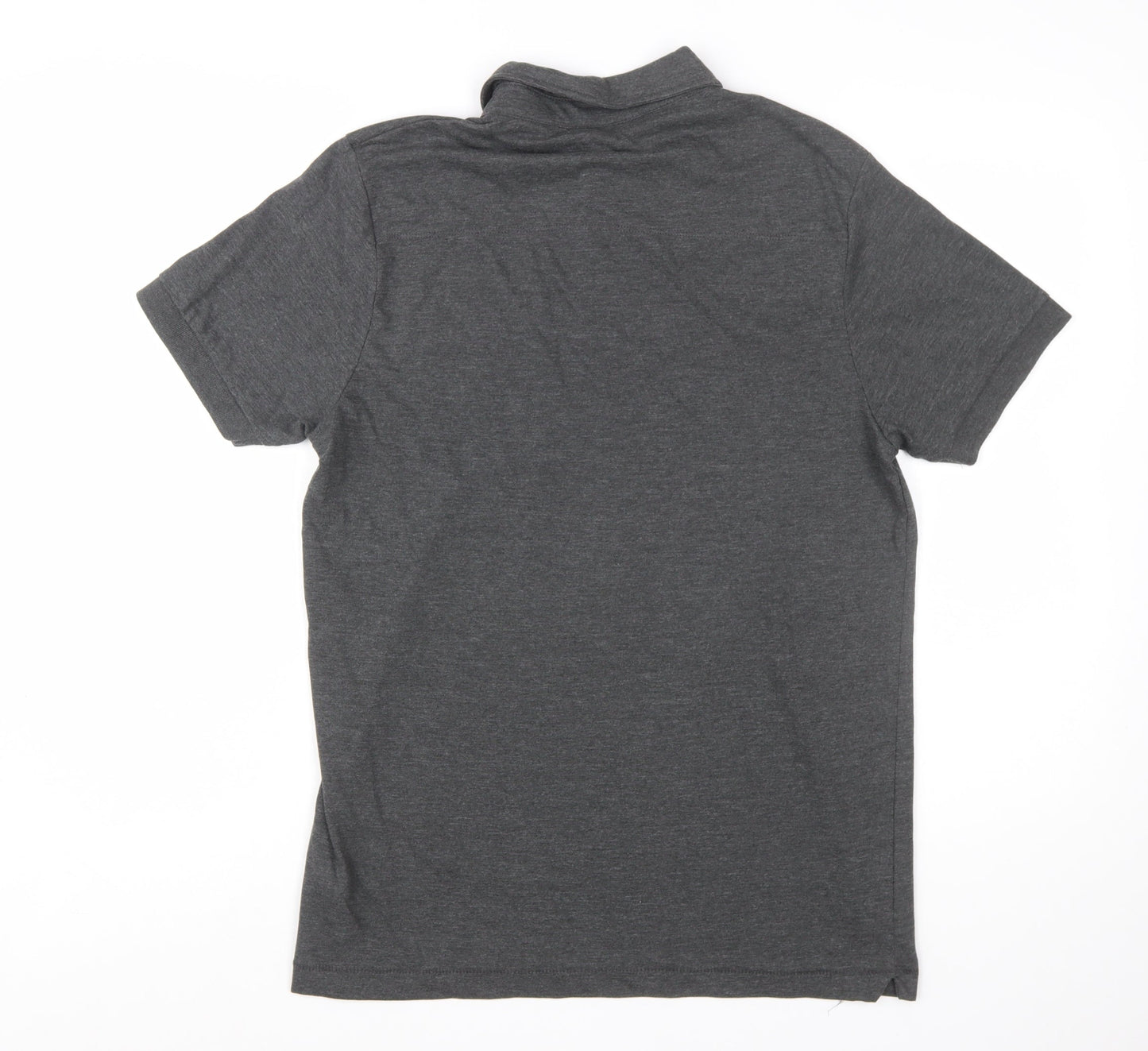French Connection Men's Grey Button-Down Polo Shirt Size L