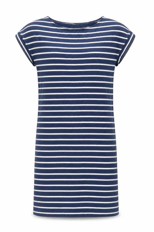 Hobbs Women Blue White Striped Cotton T-Shirt Dress Size 12
