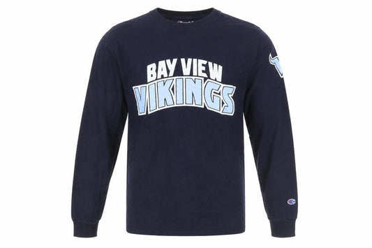 Champion Men's Blue Bay View Vikings Long Sleeve T-Shirt Size S