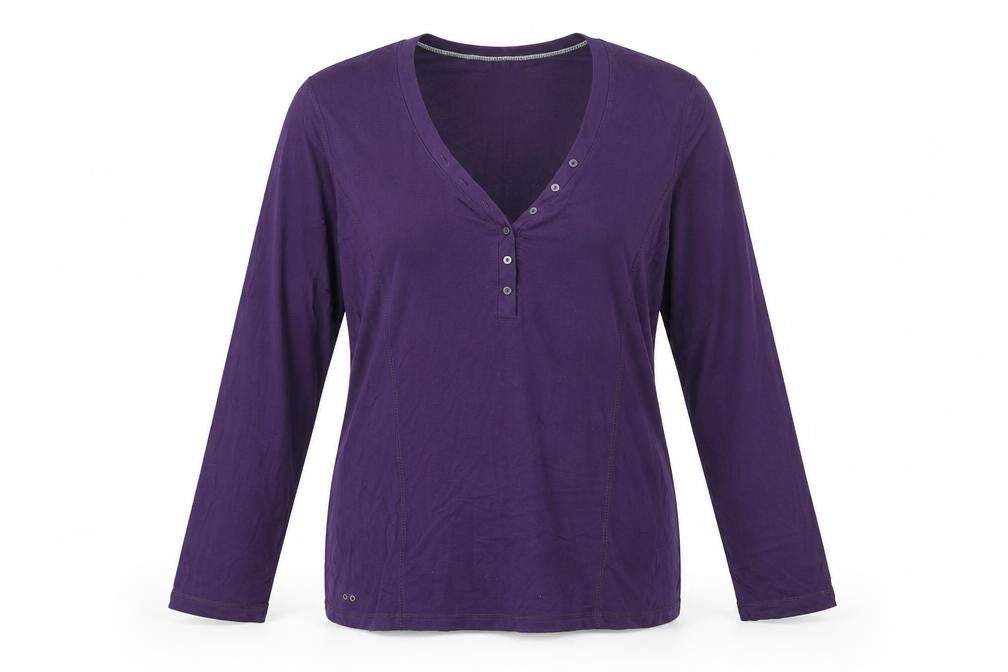 Converse Women’s Purple XL Long Sleeve Henley T-Shirt