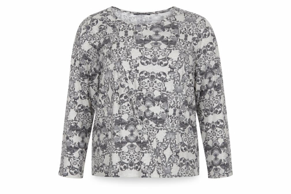 Marks & Spencer Women’s Grey Mix Long Sleeve Viscose Cotton T-Shirt UK 24