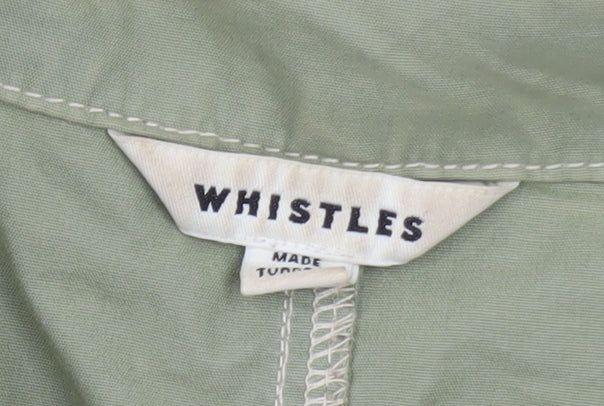 Whistles Women Green S Utility Military Jacket Cotton Casual