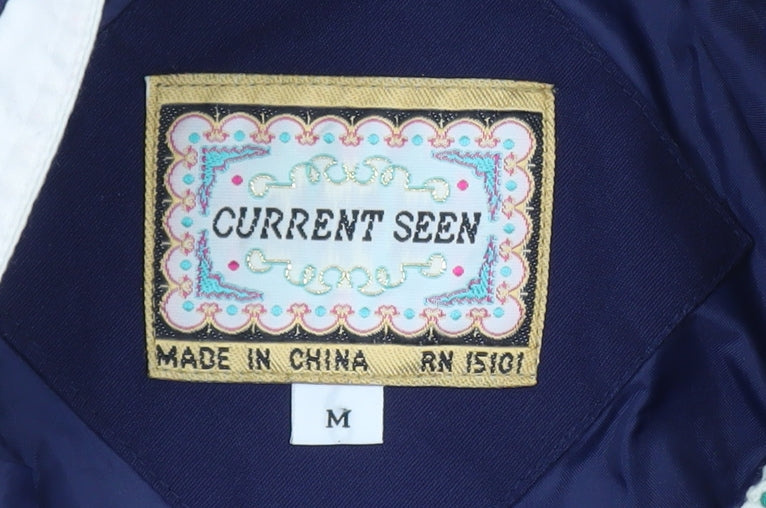 Current Seen Men's Blue Retro Anorak Jacket Size M Mid-Length 80s Style