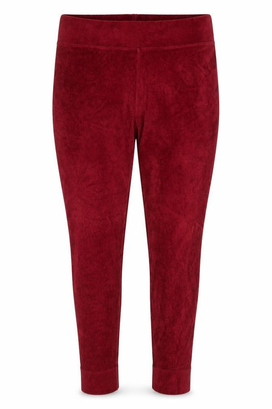 Marks and Spencer Womens Red Velour Leggings Size 16 Short Length