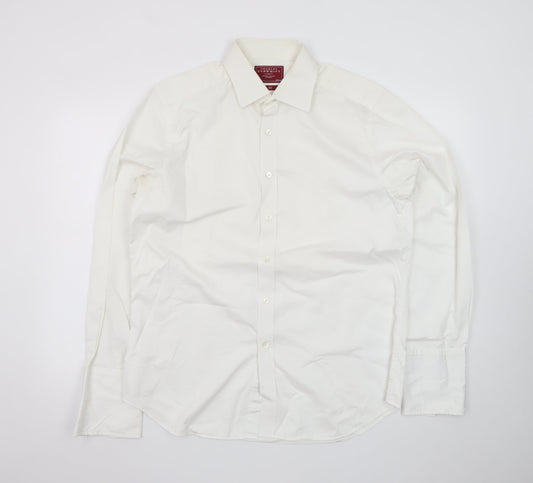 Charles Tyrwhitt Men's White Slim Fit Long Sleeve Cotton Shirt 16.5in