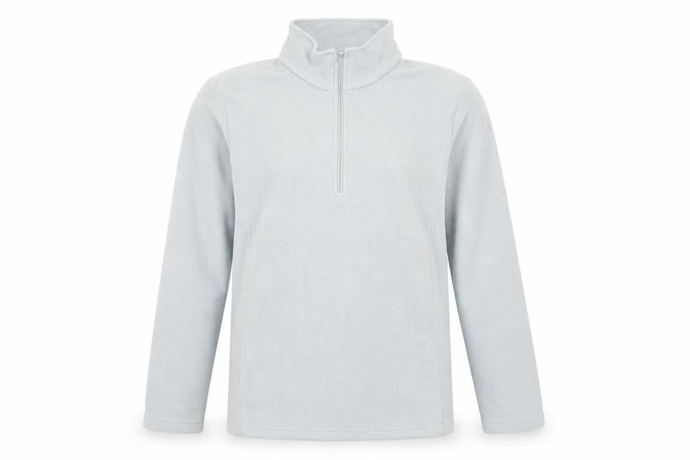 Front view of Lands' End Men's Grey Fleece 1/4 Zip Sweatshirt M Regular Fit