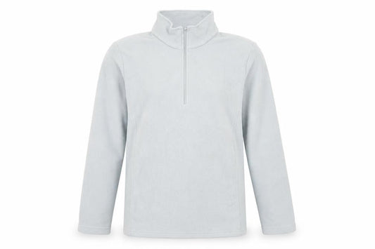 Front view of Lands' End Men's Grey Fleece 1/4 Zip Sweatshirt M Regular Fit