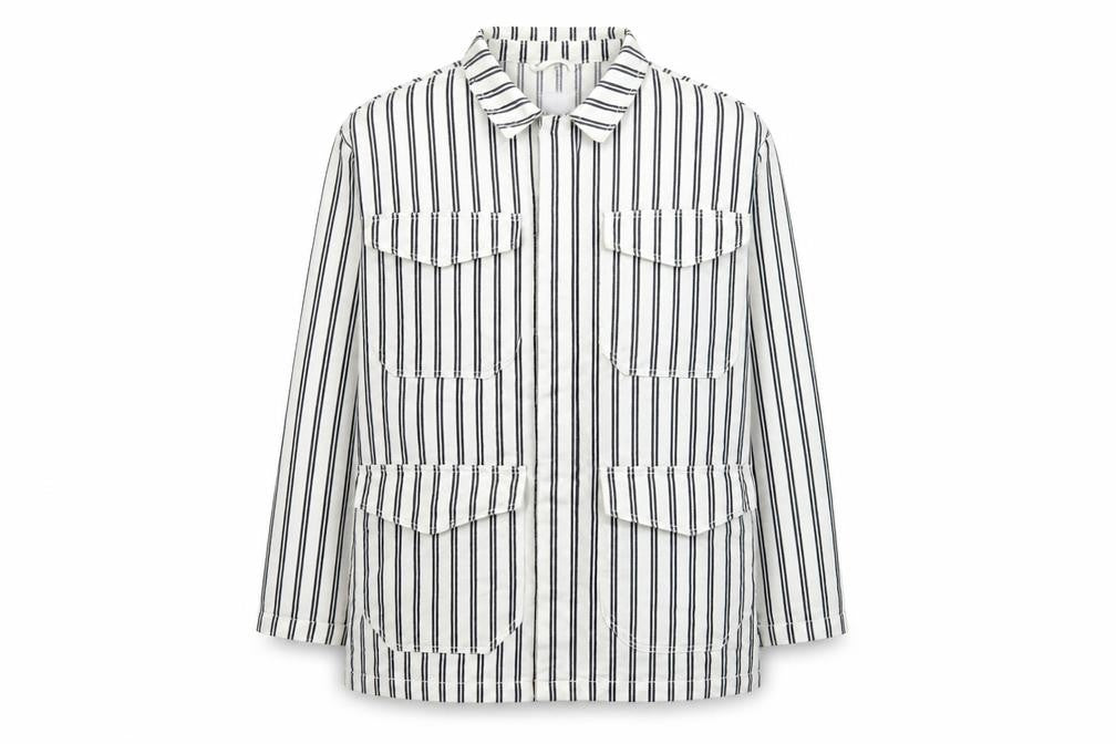Monki Women's White Black Striped Cotton Suit Jacket XS