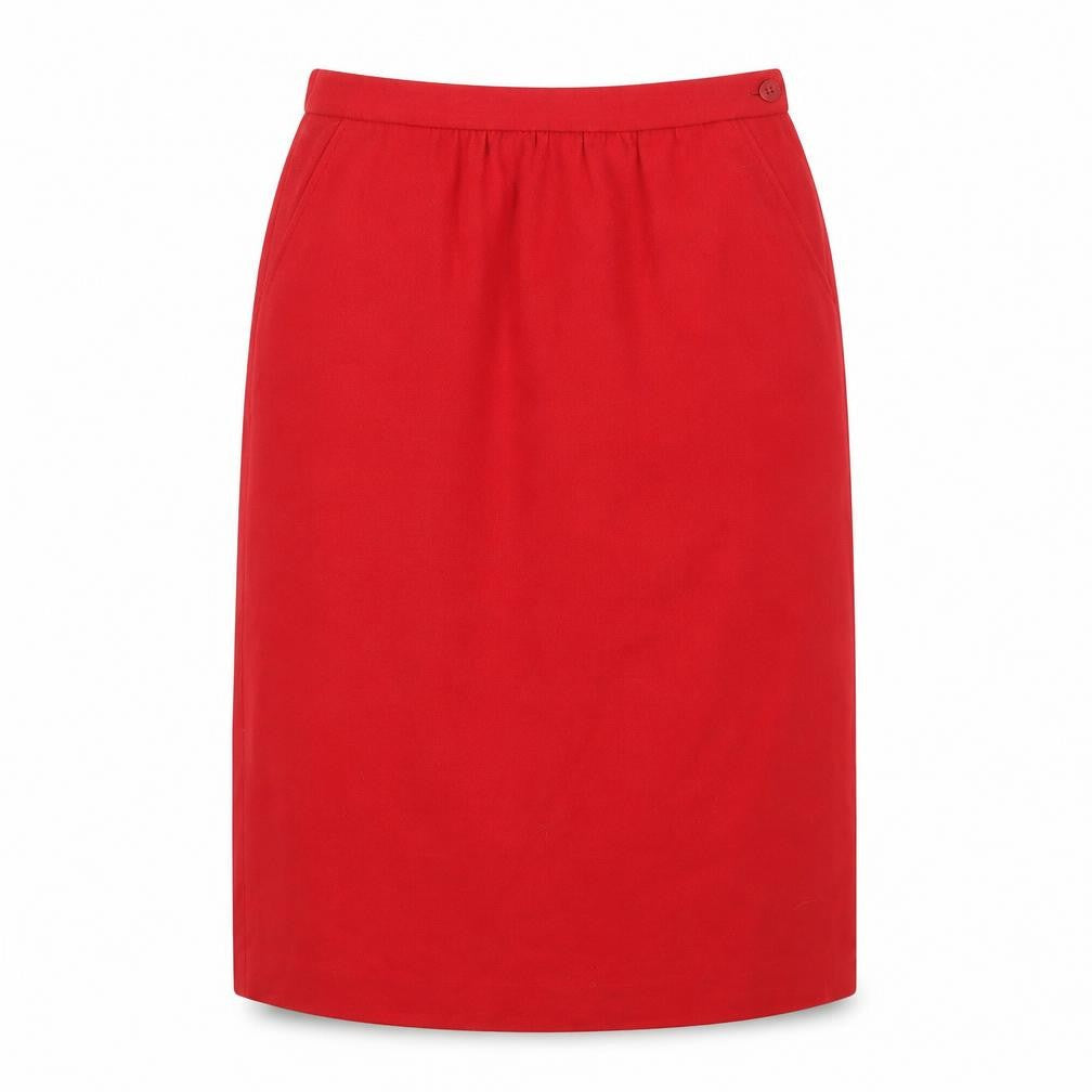 Jack Winter Womens Red Wool Midi Pencil Skirt Size 14