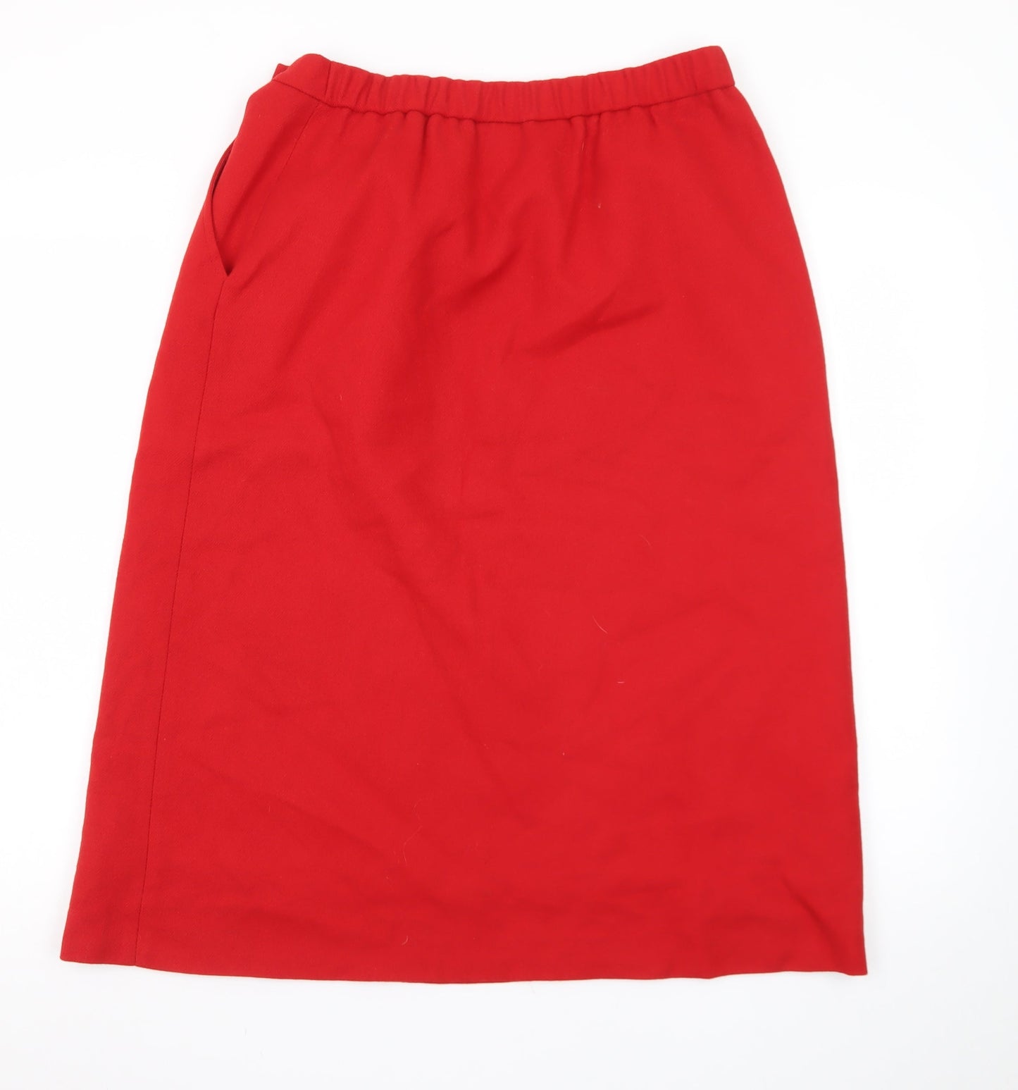 Jack Winter Womens Red Wool Midi Pencil Skirt Size 14