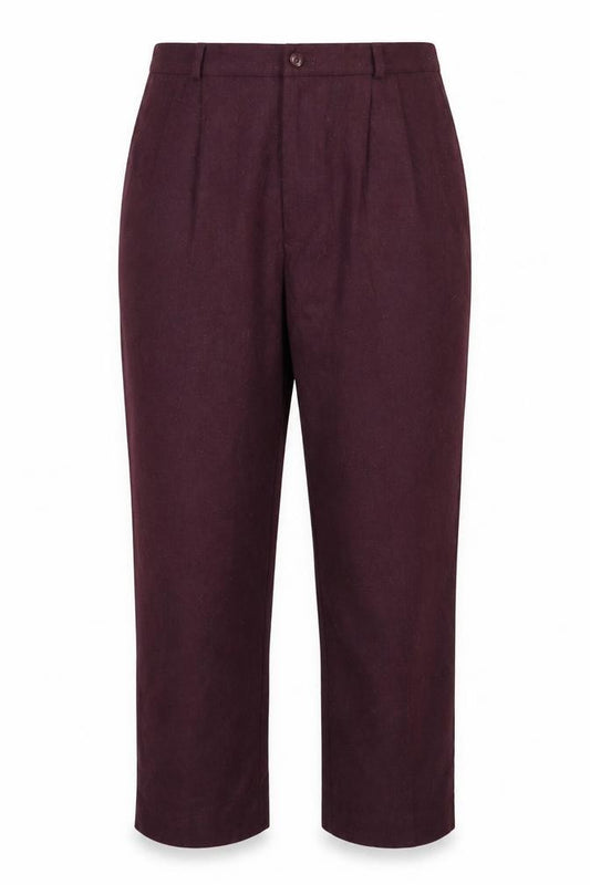 Farah Vintage Women’s Purple Wool Blend High Rise Pleated Trousers Size 16