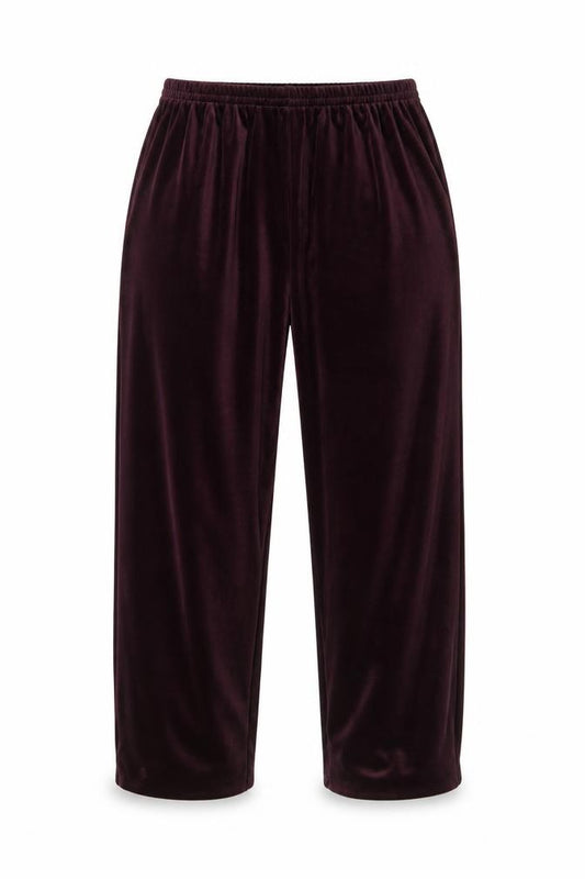 Carroll Reed Collections Women’s Burgundy Velour Elastic Waist Trousers Size L