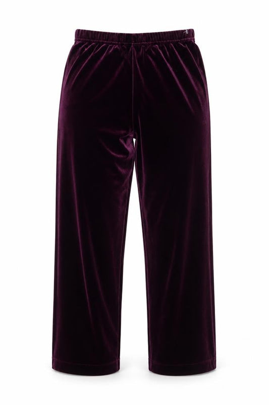Tanjay Petites Women's Purple Velvet Straight Trousers Size S