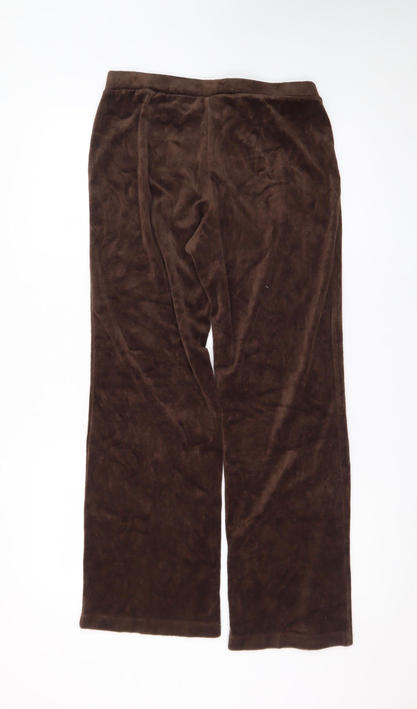 Charter Club Women’s Brown Velour Straight Leg Trousers Size S
