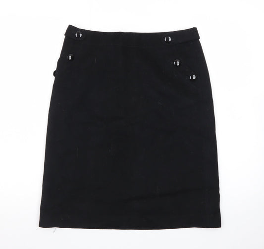 J.Crew Womens Black Wool Blend Pencil Skirt Size 8