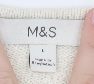Marks and Spencer Women’s Ivory Wool Blend Button Cardigan Size L