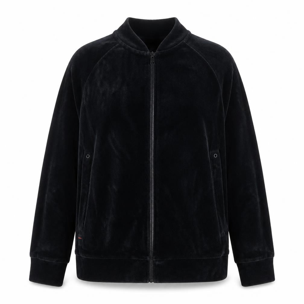 Jordan Men’s Black Velvet Bomber Jacket Size S Full Zip Logo