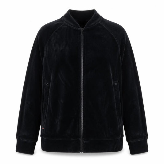 Jordan Men’s Black Velvet Bomber Jacket Size S Full Zip Logo