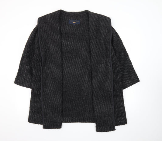 Paul Costelloe Women’s Black Wool Blend Chunky Knit Open Cardigan UK 12