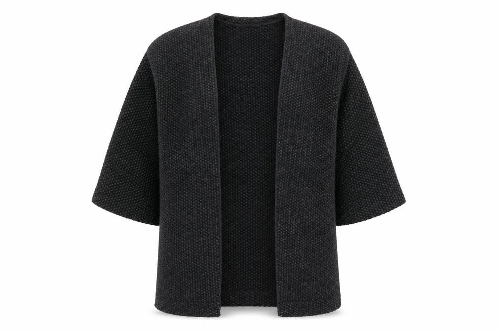 Paul Costelloe Women’s Black Wool Blend Chunky Knit Open Cardigan UK 12