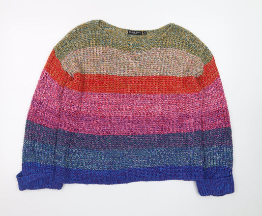 Brave Soul Women's Multicoloured Chunky Knit Pullover Jumper M