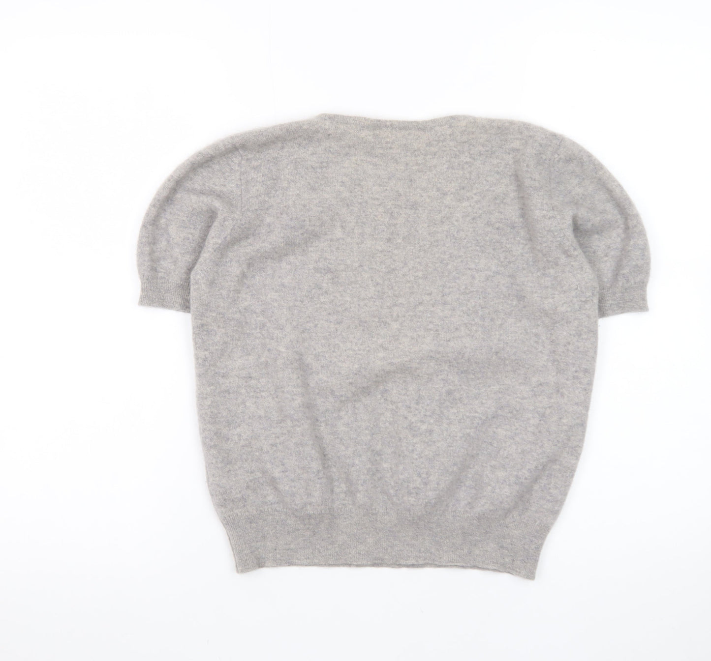 Marks and Spencer Women Grey 100% Cashmere Short Sleeve Jumper Size 12