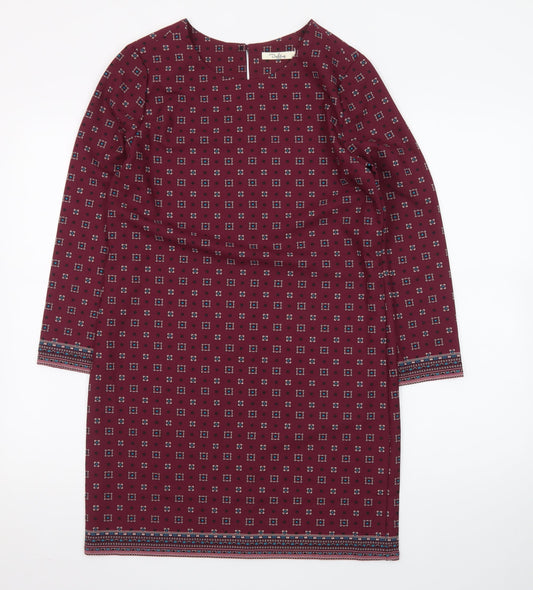 Darling London Women's Red Geometric Shift Dress Size 8