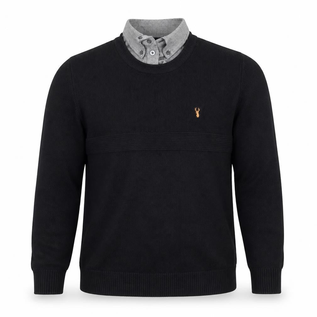 Next Men's Black Cotton Crew Neck Pullover Jumper Size S