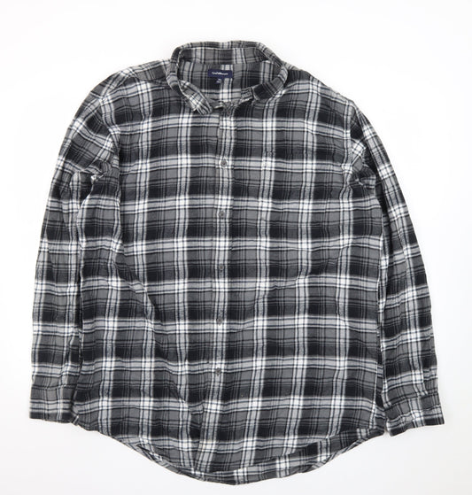 Croft & Barrow Men’s Grey Plaid Flannel Button-Up Shirt XL