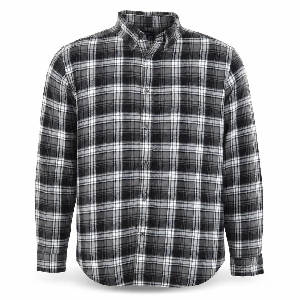 Croft & Barrow Men’s Grey Plaid Flannel Button-Up Shirt XL