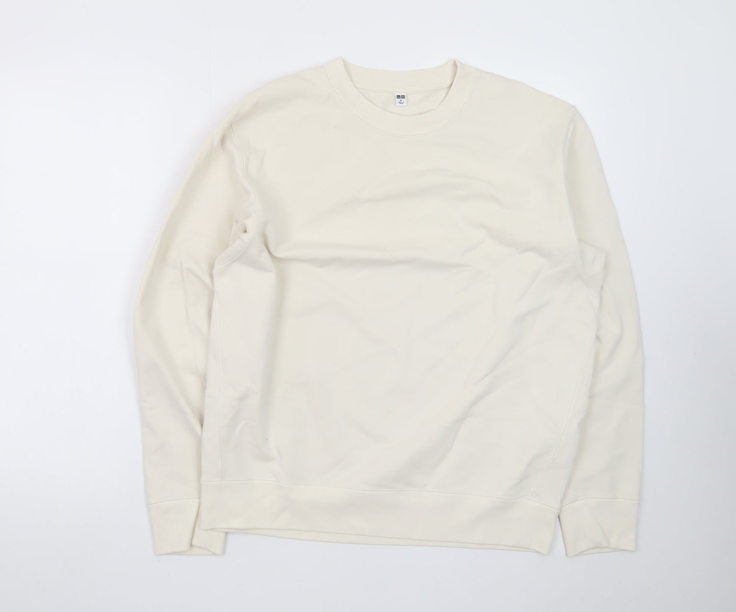 Uniqlo Women Ivory Crew Neck Pullover Sweatshirt M