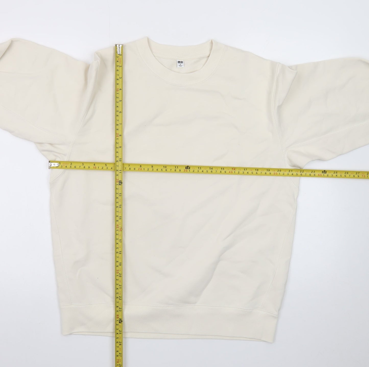 Uniqlo Women Ivory Crew Neck Pullover Sweatshirt M