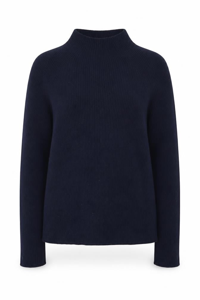 Bran Womens Black Cotton Mock Neck Long Sleeve Jumper UK 14