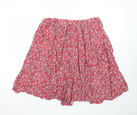 Roman Womens Red Floral A-Line Knee Length Skirt Size 18