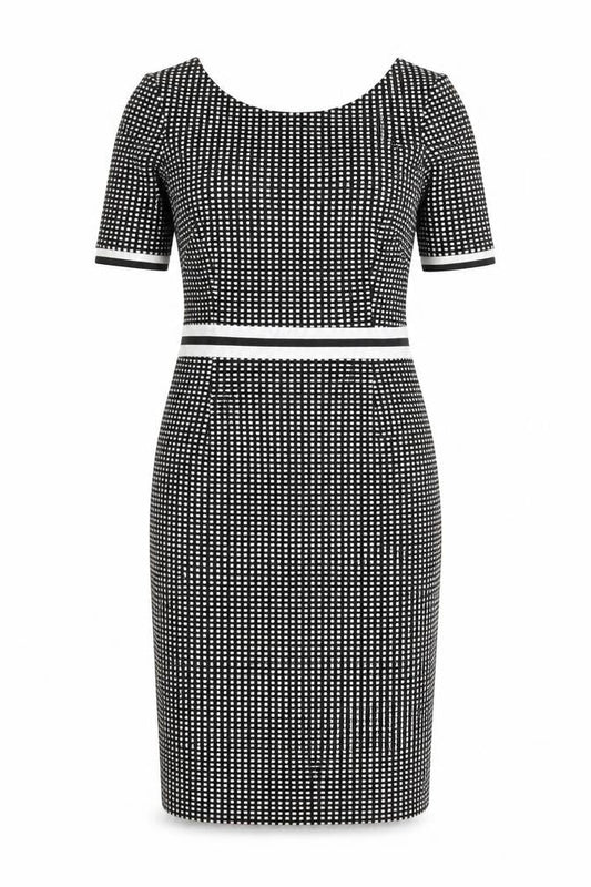 Next Women’s Black Check Bodycon Knee Length Dress Size 10