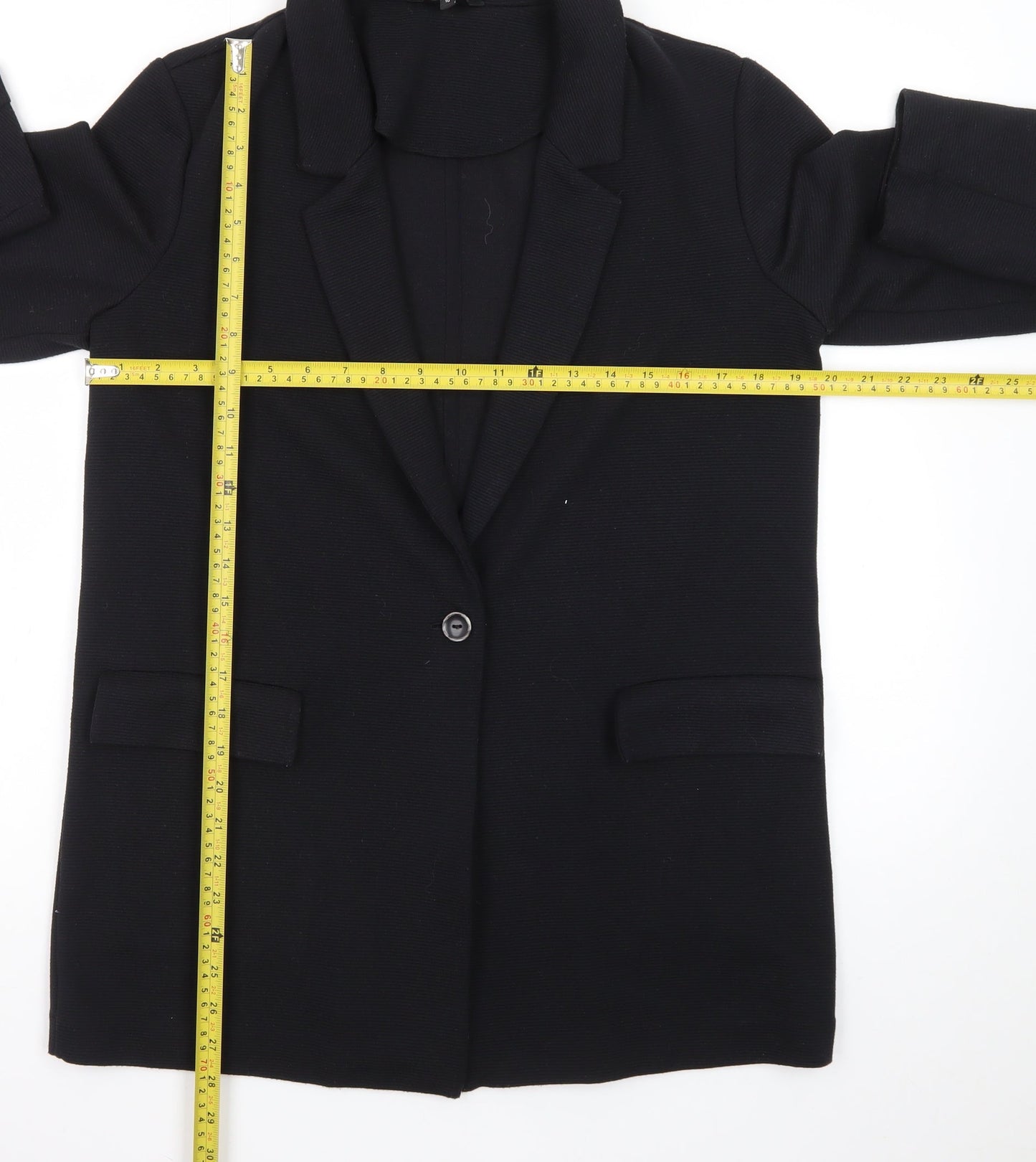 Next Women Black Size 10 Blazer Jacket Single-Breasted Classic